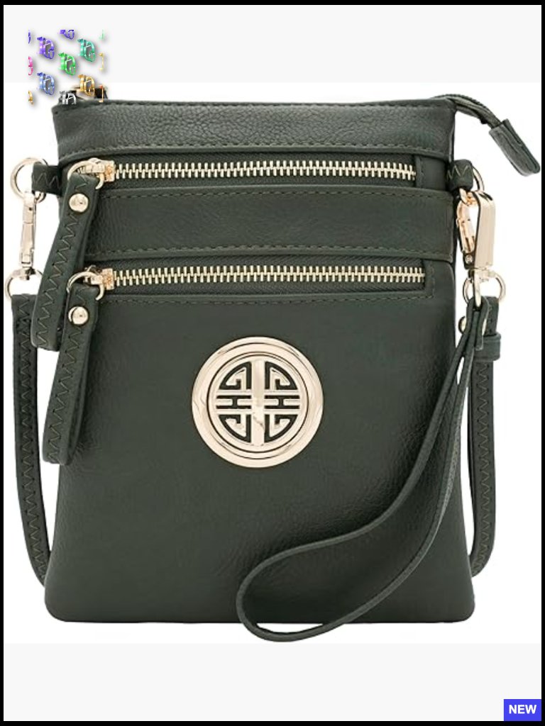 Wristlet Crossbody Bag With Multiple Zipper Pockets Detachable Shoulder Strap